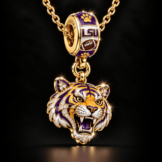 LSUT Solid Gold Chain with Diamond Pendant BMD
