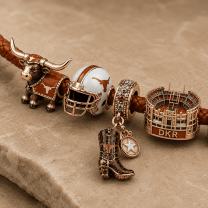 TLS round braided leather cord Charm Bracelet Set NHVH