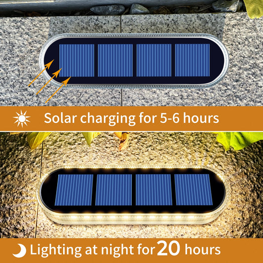5 years Lifespan Solar Step Lights Waterproof IP68 Warm White LED Deck Lights for Stairs Driveway Deck Walkway Dock