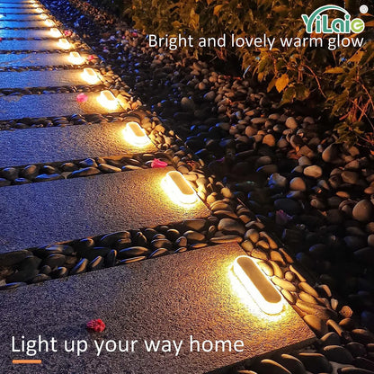 5 years Lifespan Solar Step Lights Waterproof IP68 Warm White LED Deck Lights for Stairs Driveway Deck Walkway Dock
